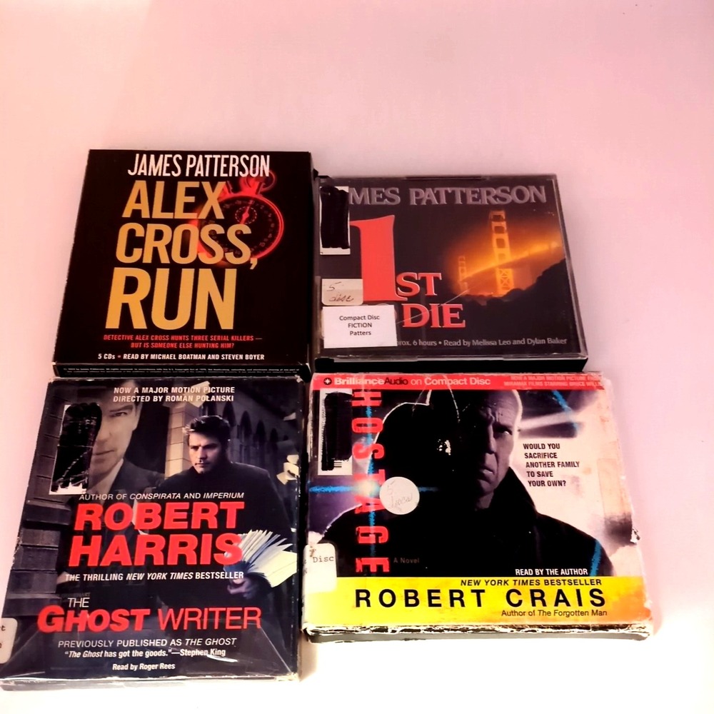 Audio Books CD‎ Abridged Crime Drama Novels Crais, Harris, Patterson Lot of 4